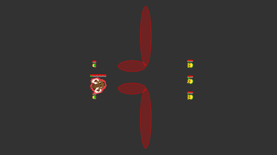 TABX battle simulation: two teams of units maneuvering around obstacles in a top-down arena.